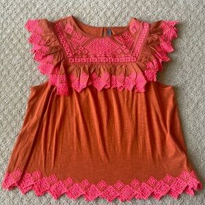 Anthropologie ruffle sleeve tshirt